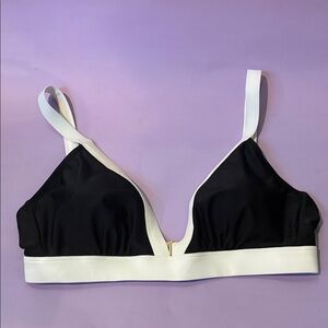 Shade & Shore Black and White Plunge Bralette